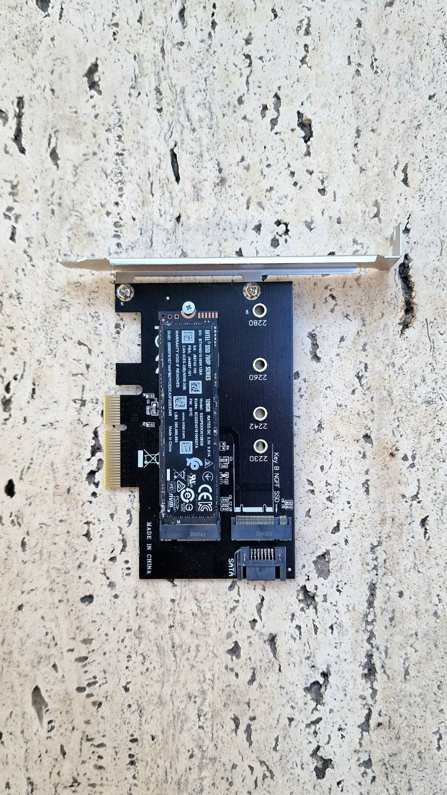 Placa pcie conceptronic to M2 + disco M2 intel ssd 760P 128GB