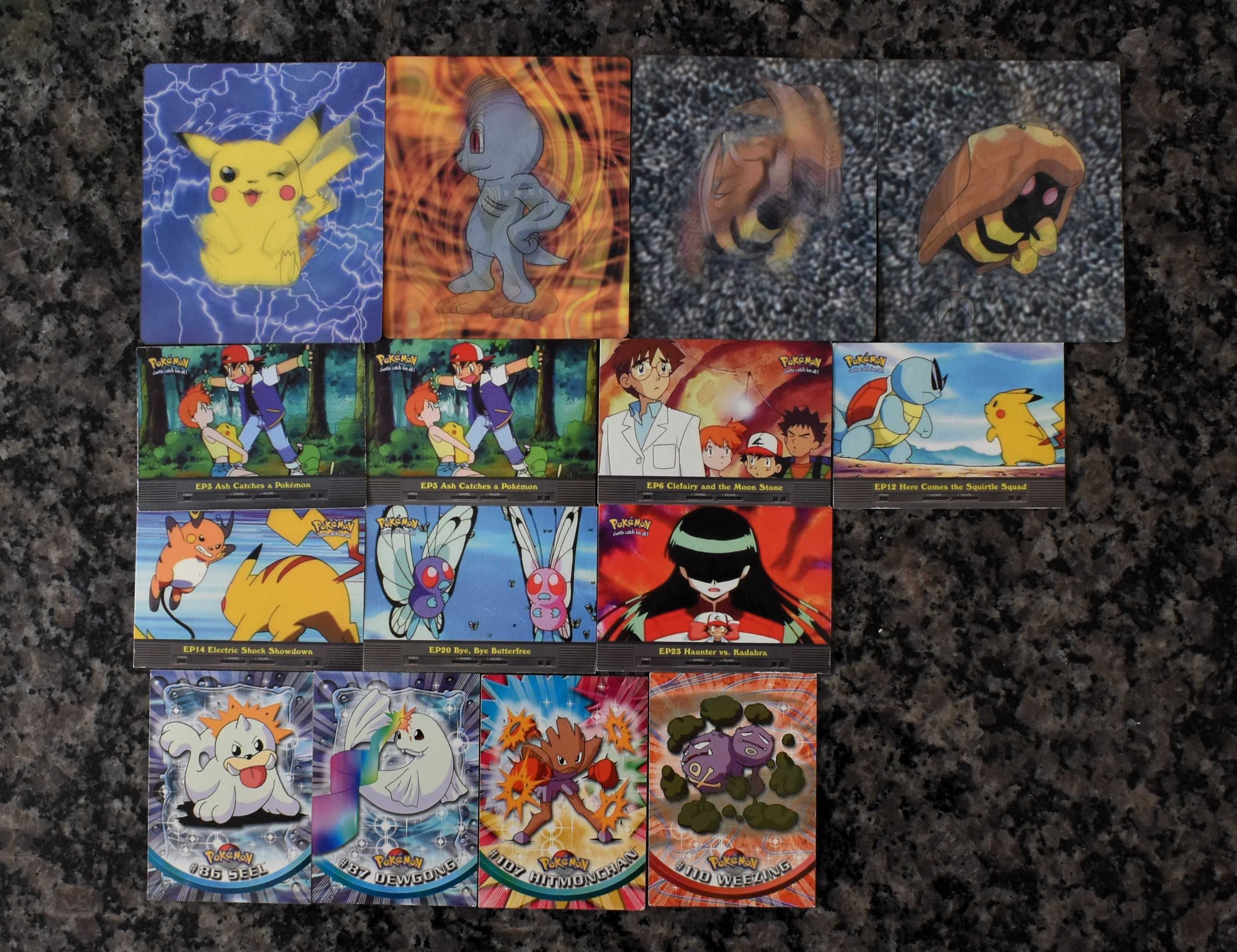 13 Pokemón 2000 Topps TV + 4 Pokemón Lenticular (3D) Kellogg’s