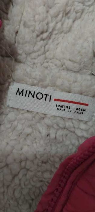 Różowy bezrękawnik z polarem Minoti r. 80 cm 12 msc