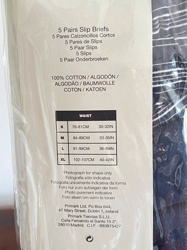 4 cuecas Primark de algodão, NOVAS /4 cotton underwear Primark , NEW