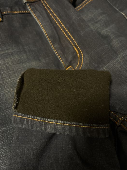 Утеплені джинси скіні сині на флісі