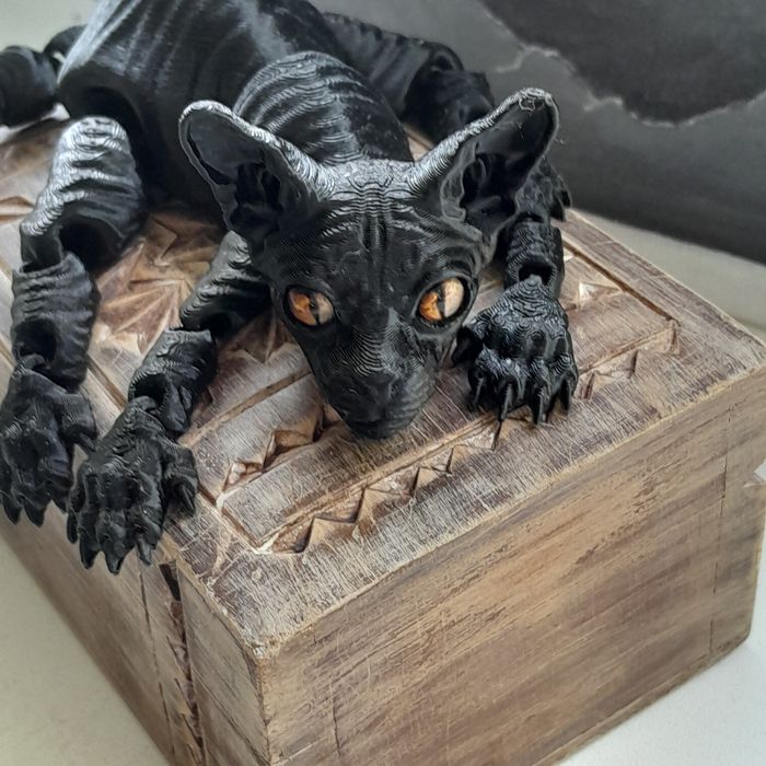 Кот сфинкс, фігурка, іграшка, декор, антистрес, 3д принтер, Хелловін