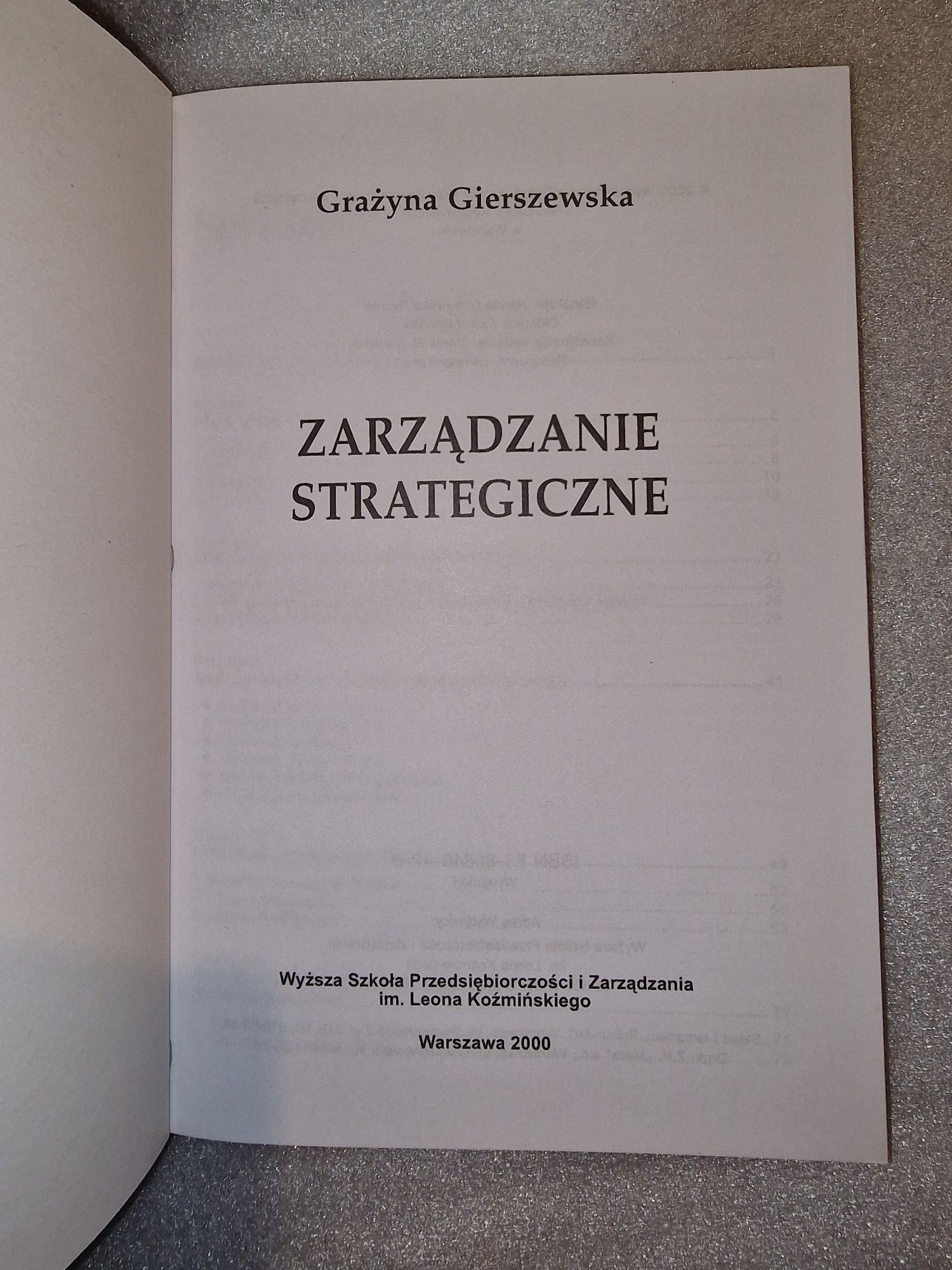 Zarządzanie strategiczne Grażyna Gierszewska