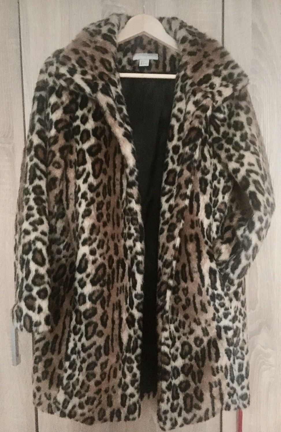 Elegancie futro płaszcz H&M zara zwierzęcy print panterka leopard S M