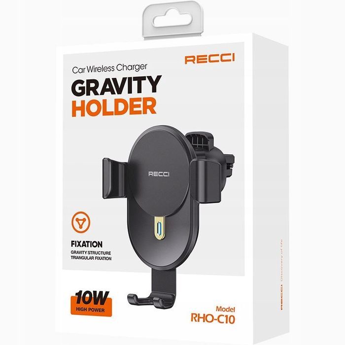 Uchwyt Samochodowy Grawitacyjny W Kratkę Z Ładowarka Indukcyjna 10W