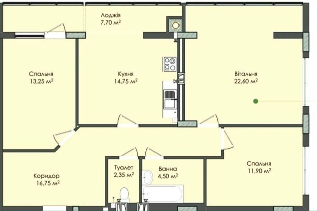 Продаж 3 кімнатна квартира 92 м.кв. новобуд Дубляни власник.