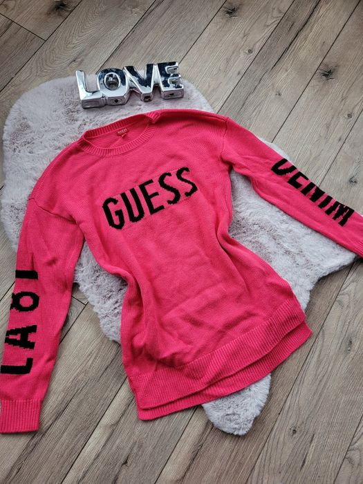 Sweter sweterek Guess xs cukierkowy róż