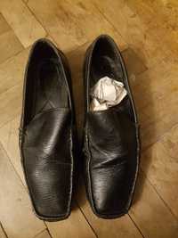 Туфли ление мокасины мужские 41 размер кожзам черные