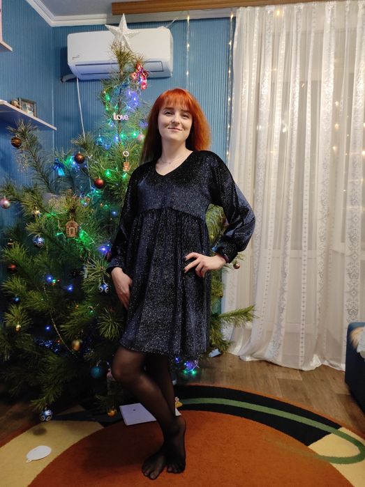 Сукня велюрова з блискітками