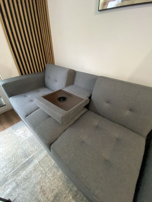 Sofa rozkładana ciemnoszara FALSTER (używana)