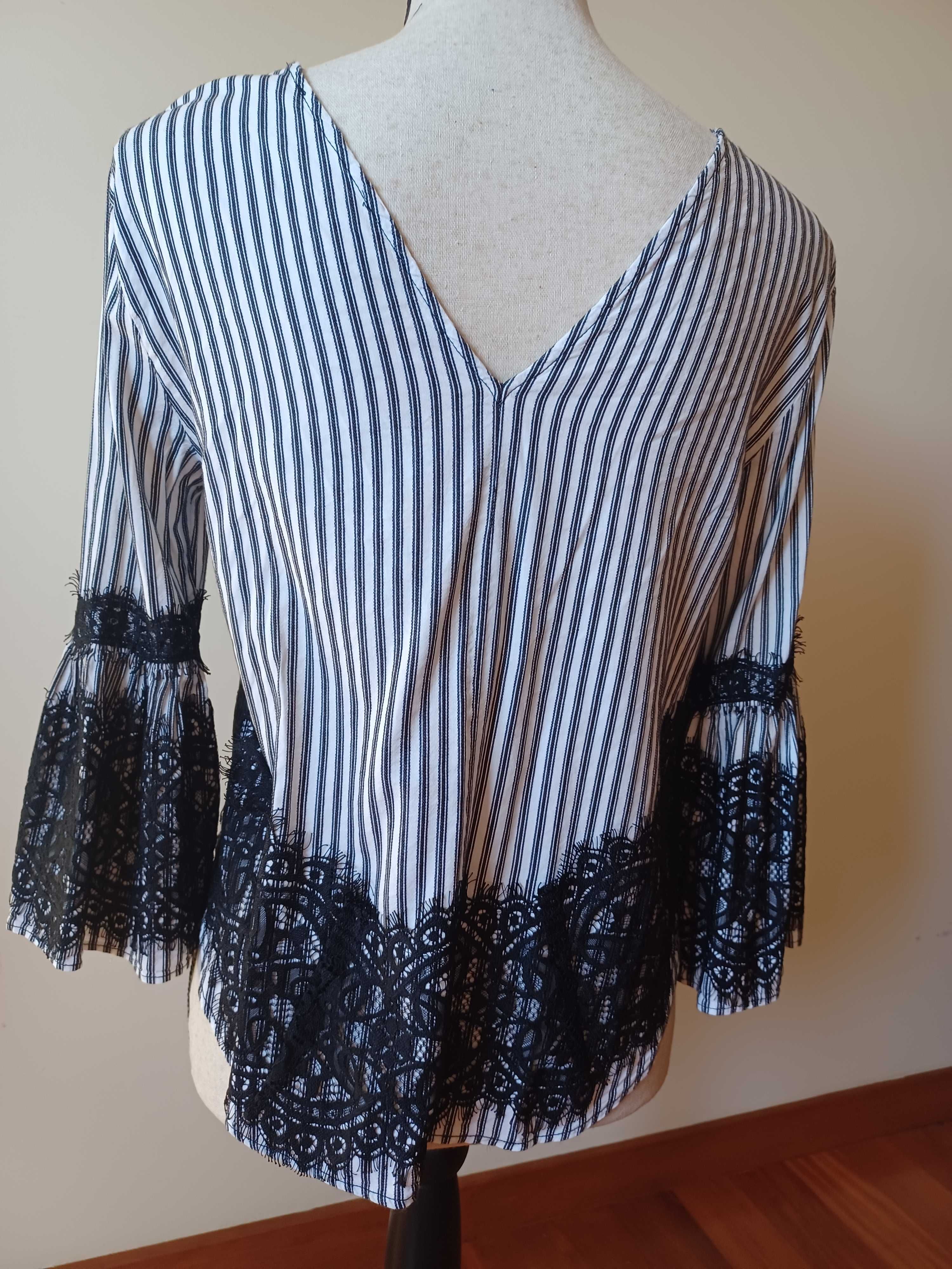 Blusa elegante, riscas tam. L