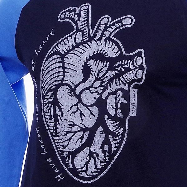Koszulka Serce Anatomiczne z długim rękawem granatowo niebieska (m)