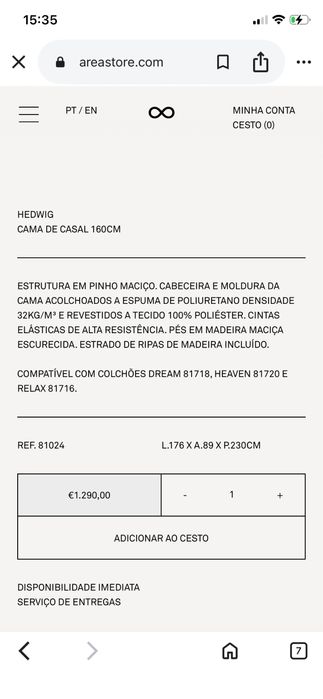 Cama de Casal HEDWIG (160cm) – AREA Store