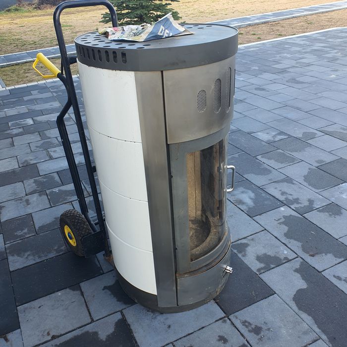 Kominek białe kafle 8kw