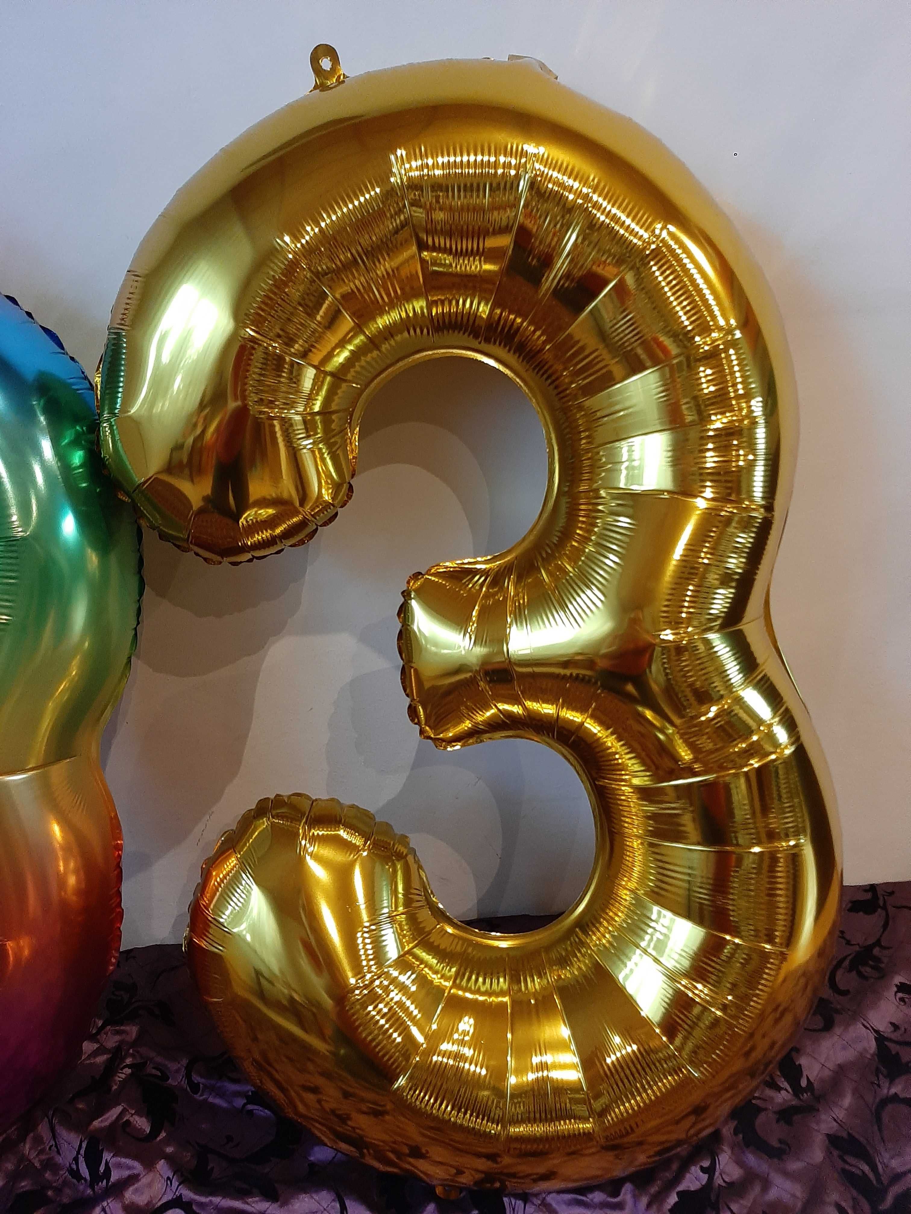 Zestaw balonów z numerem "3" - urodziny