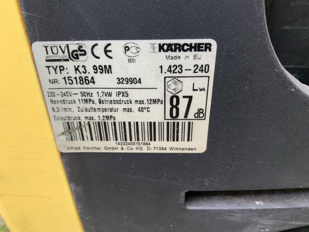 Myjka Karcher K3.99 uszkodzona cieknie