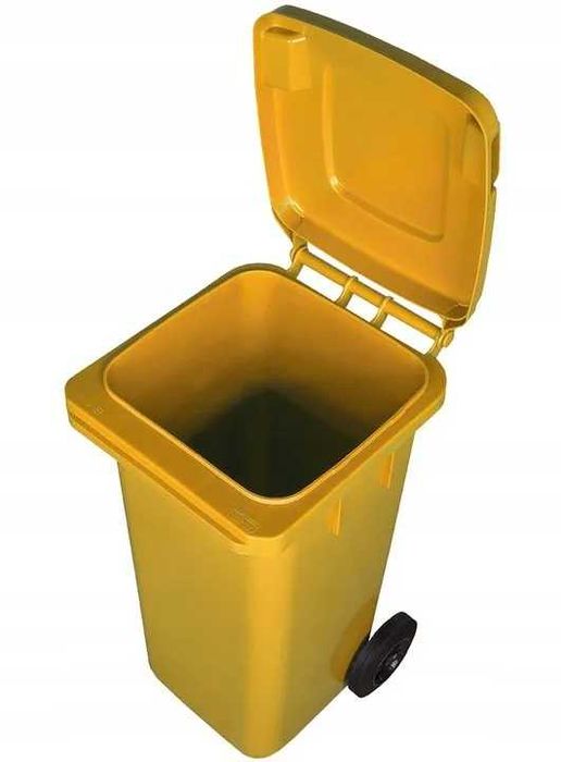 Nowy pojemnik na odpady 120l  kosze na śmieci żółty kontener