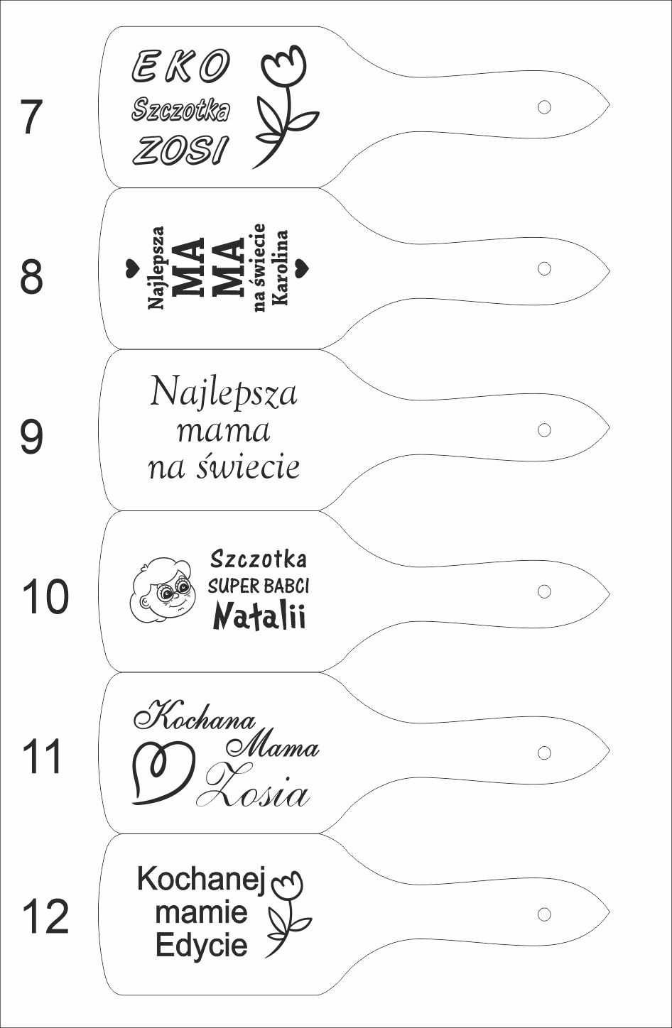 Szczotka do włosów z grawerem