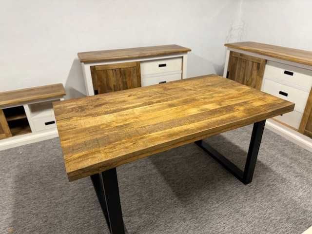 Wyjatkowy stół podstawa U drzewo mango styl LOFT Nowy F-Vat