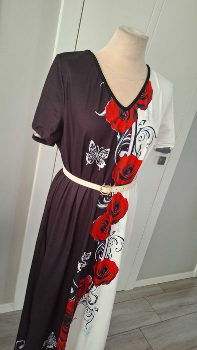 elegancka sukienka długa w roz 50 nowa