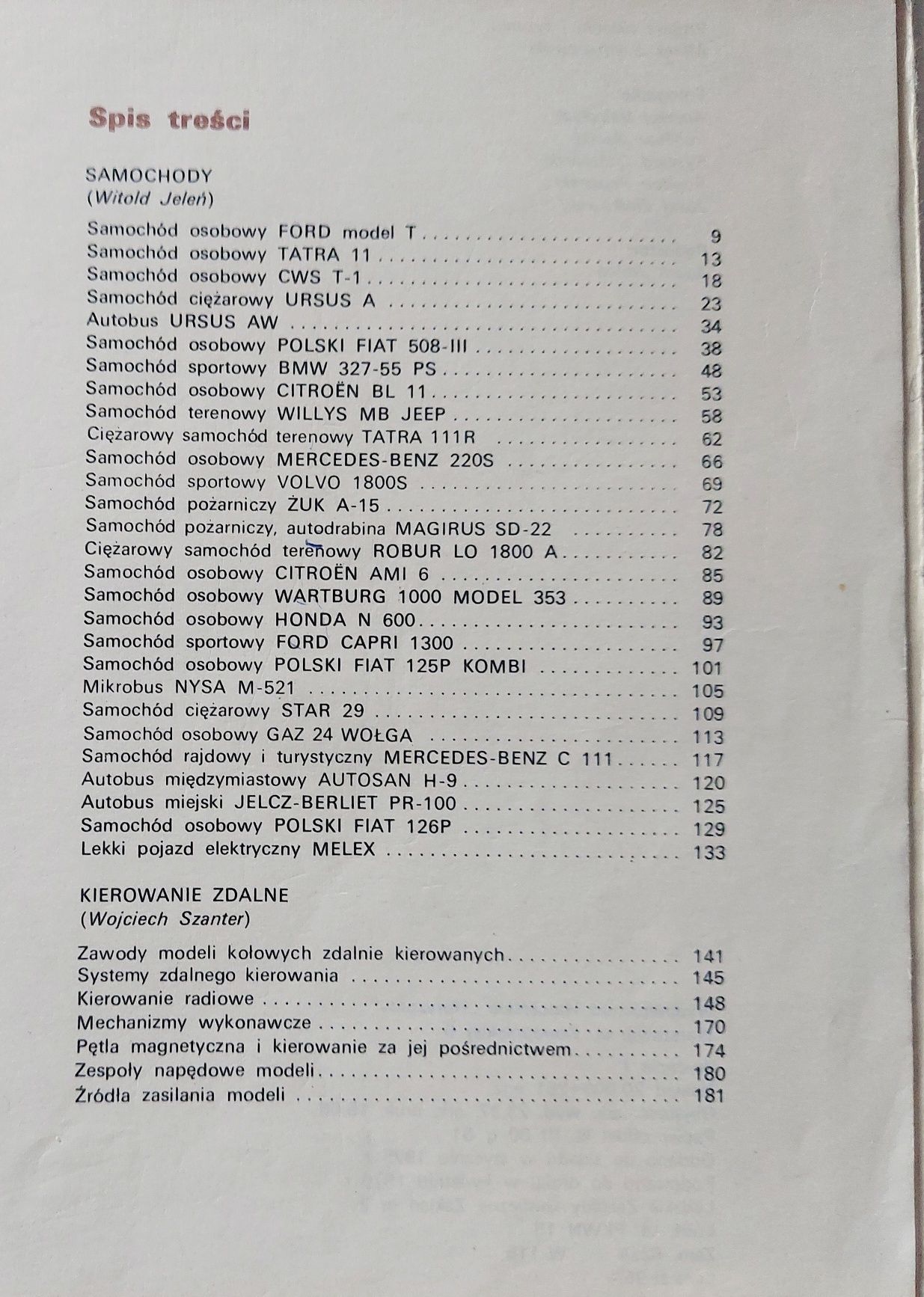 Książka Kolekcja samochodów W. Jeleń W. Szanter PRL vintage 1976 klasy