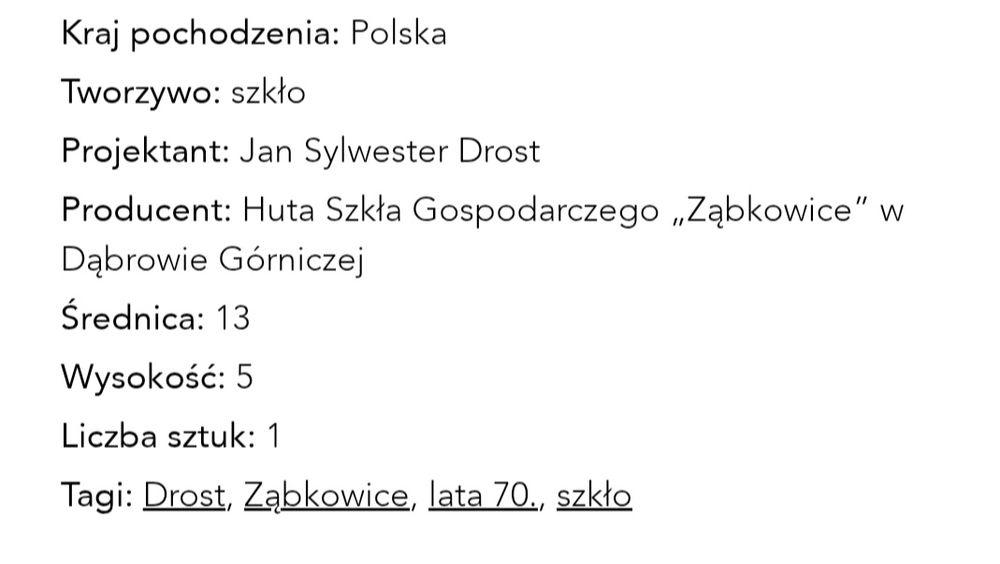 Popielnica lata 70