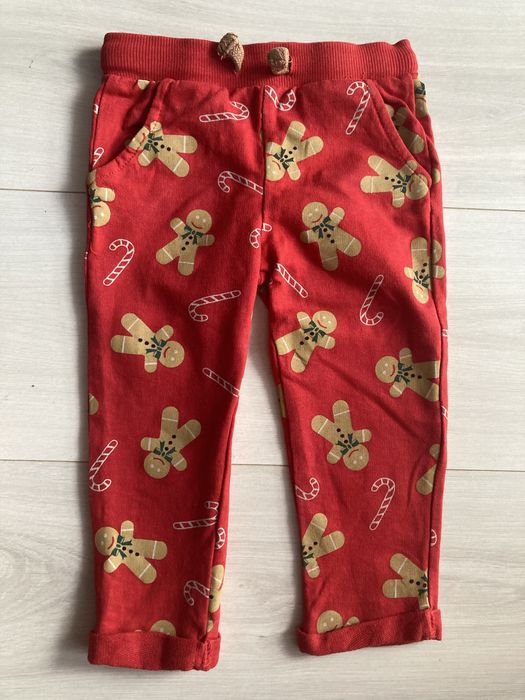 Spodnie z motywem świątecznym rozmiar 86