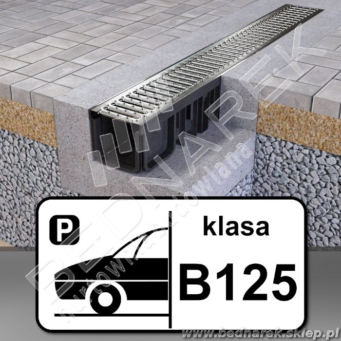 Gamrat Kanał odwodnienie liniowe, korytko 130/90 głęboki  DrenGAM