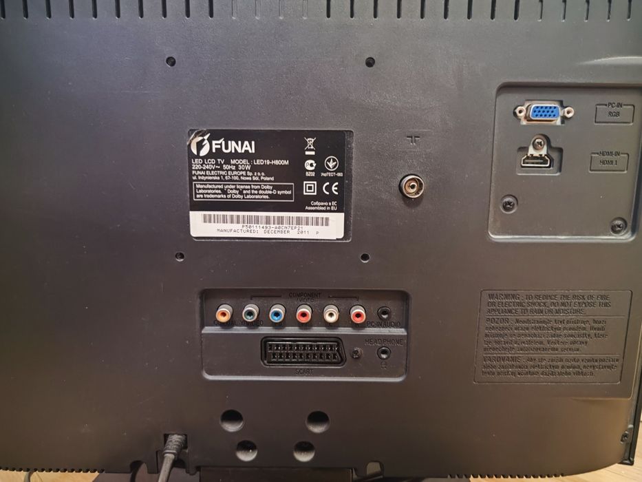 Telewizor LED, LCD, TV, Funai, monitor, HDMI, 19"