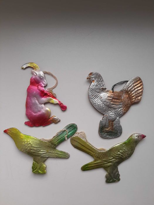 Елочные игрушки из фольгированного 2-D картона времен СССР