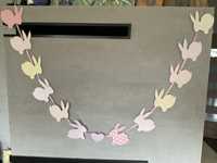 Girlana nowa papierowa zajączek króliczek dekracja pokój baby shower