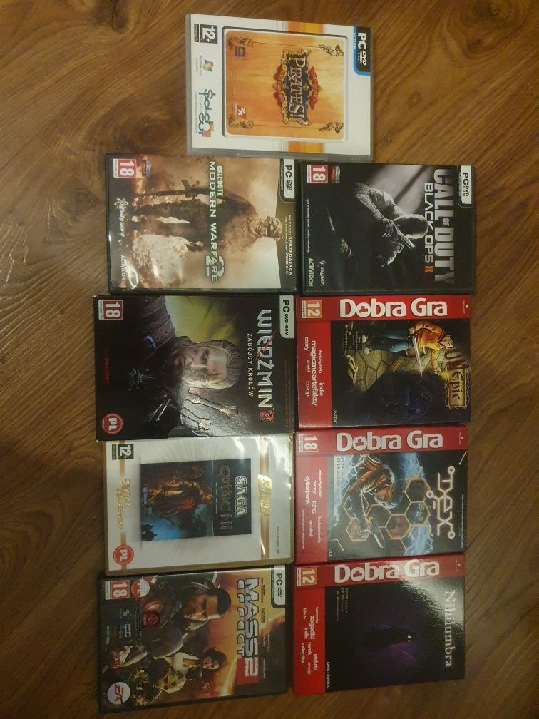 Pakiet gier pc: wiedzmin 2, gothic 1 i 2, mass effect 2...