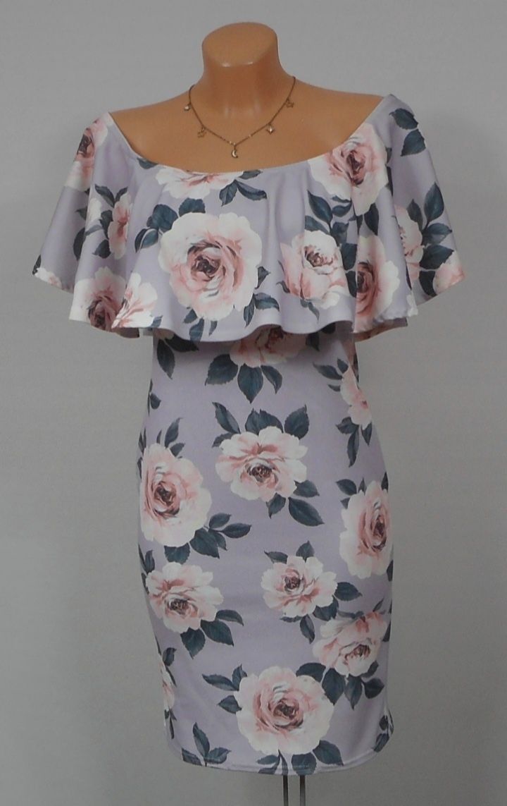Nowa piękna elegancka sukienka New Look 36/38 liliowa- komunia chrzcin