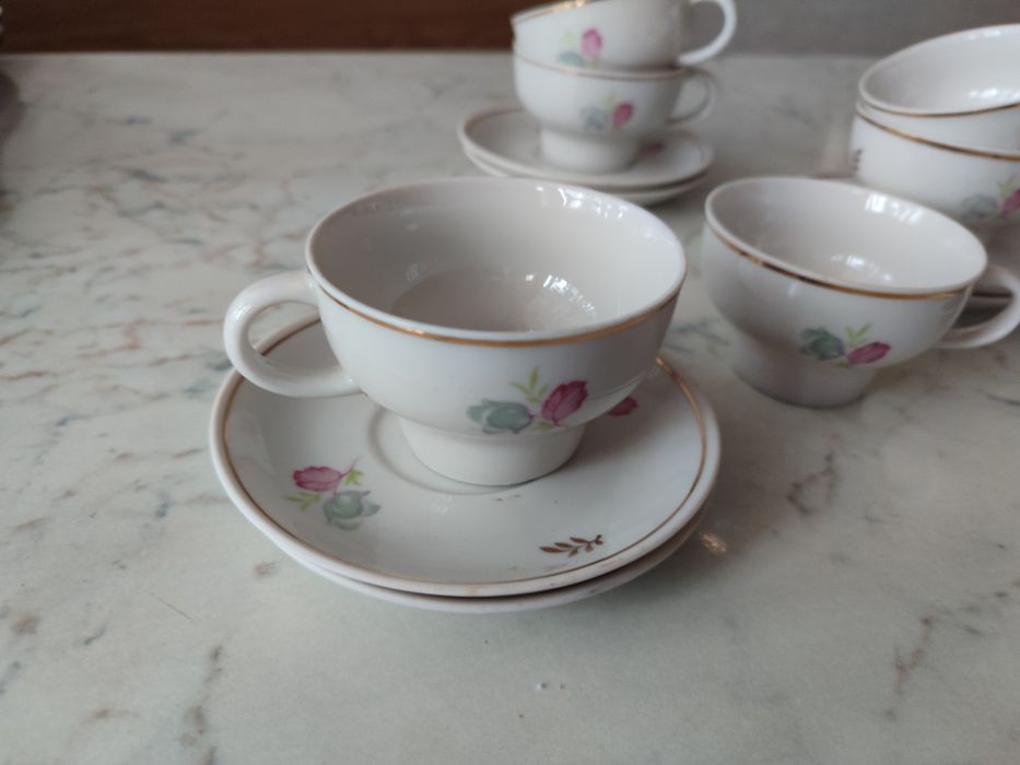 Набір чашок з блюдцем для кави ( 8 шт) Довбишевського фарфорового заво