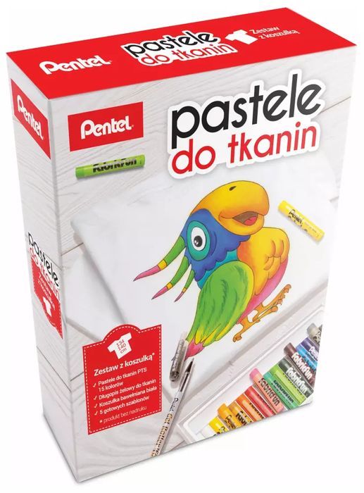 Pakiet. Pastele do tkanin / marker / koszulka. Pentel