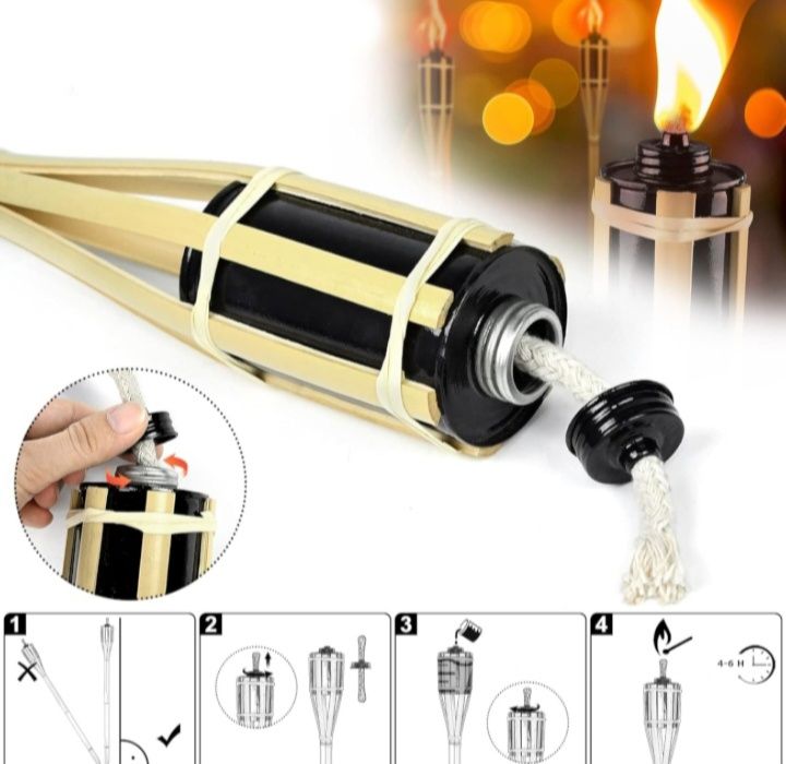 Pochodnie bambusowe 10 sztuk