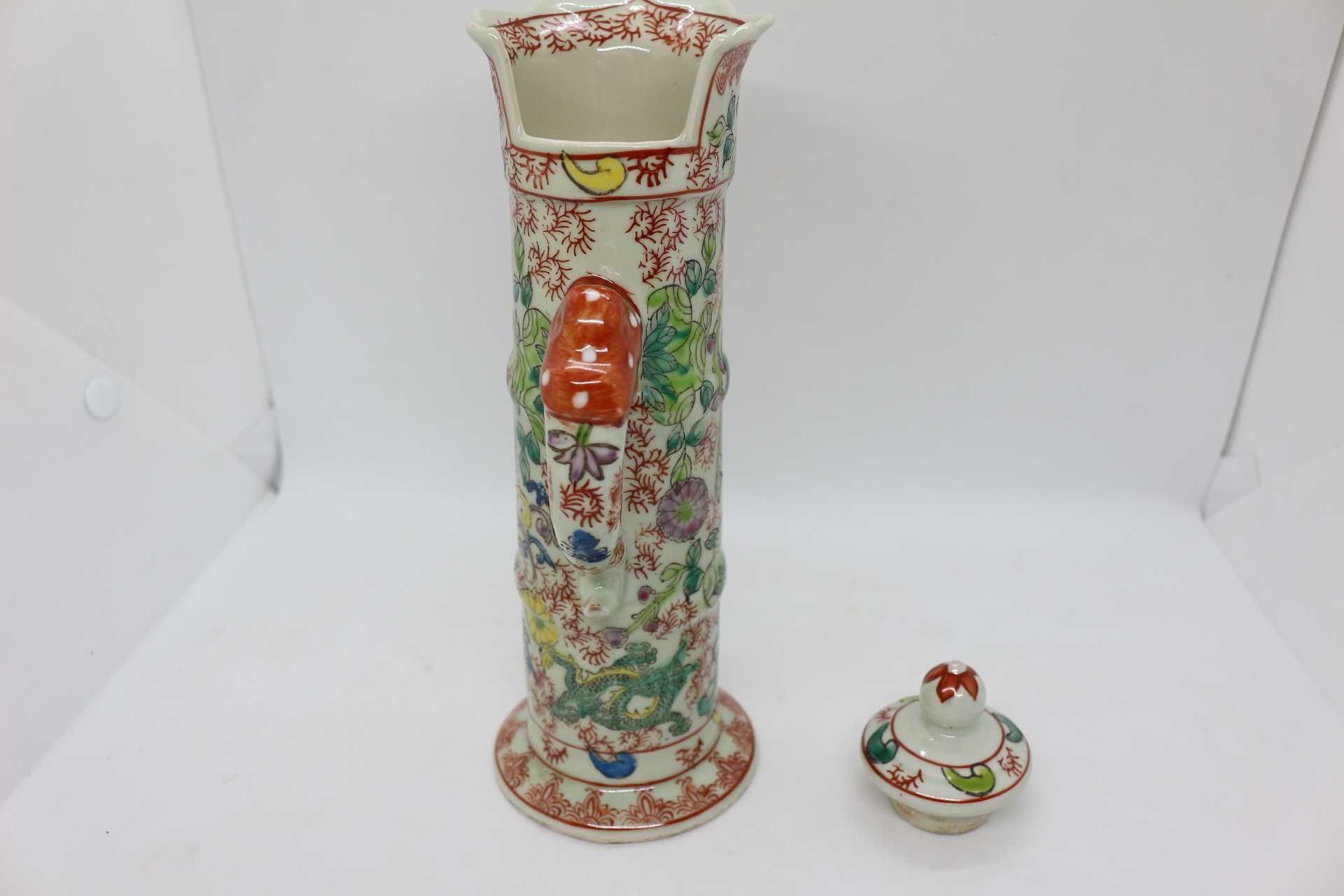 Jarro em Porcelana Chinesa ao Estilo Tibetano Duomuhu