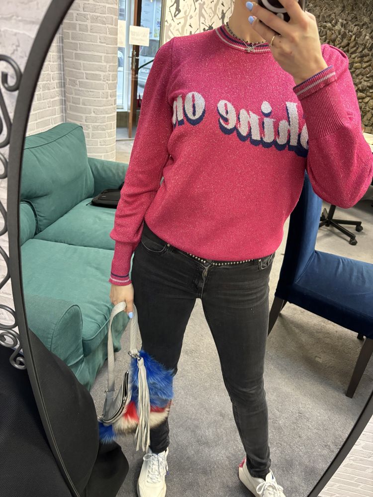 Benetton sweter sweterek fuksja roz pink