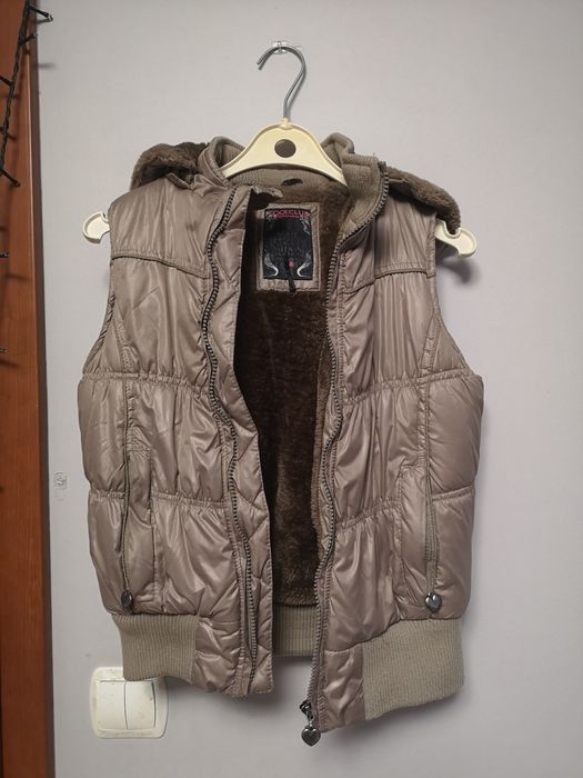 Bezrękawnik dziecięcy z kapturem ocieplany