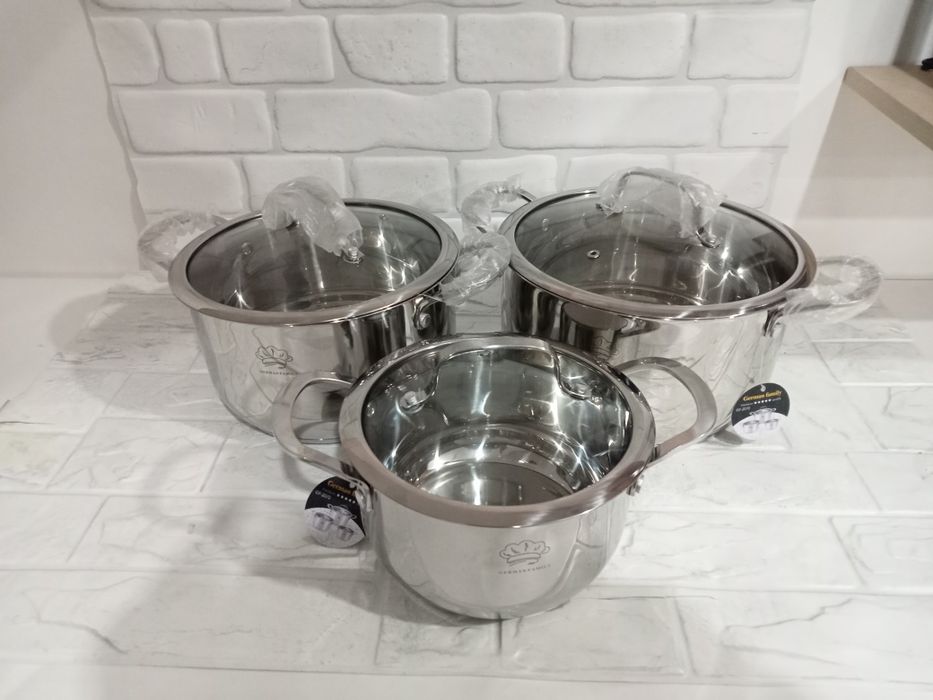 Набор кастрюль 3 шт. из нержавеющей стали German Family GF-2070