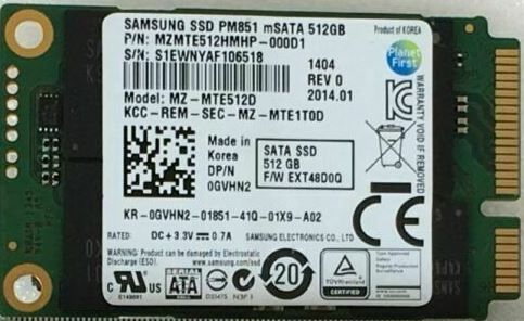 mSATA SSD 512GB/ SATA 3/форм фактор 1.8"/для ПК/Ноутбука