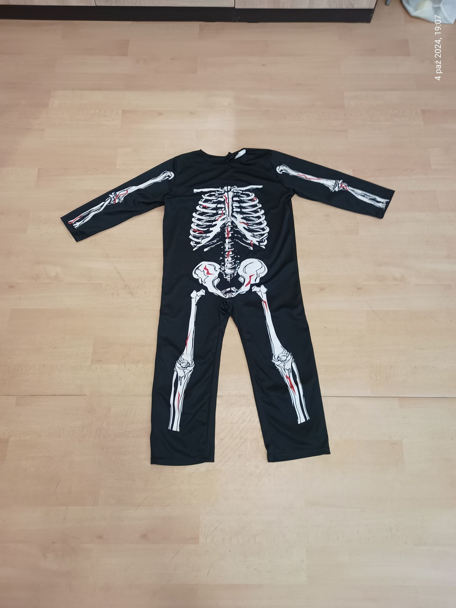 Strój karnawałowy Halloween przebranie - szkieletor kościotrup