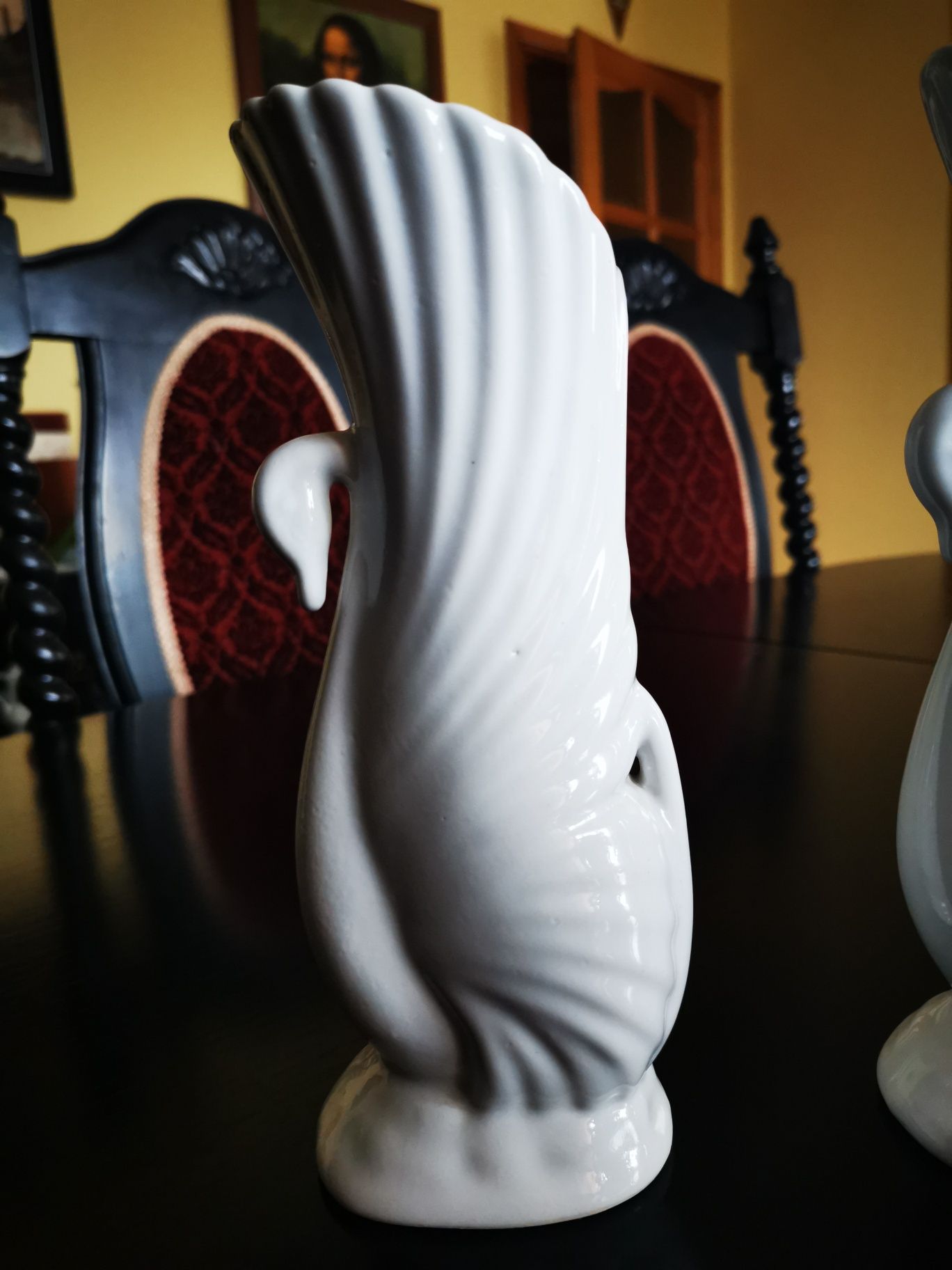 Ceramiczny wazon łabędź prl