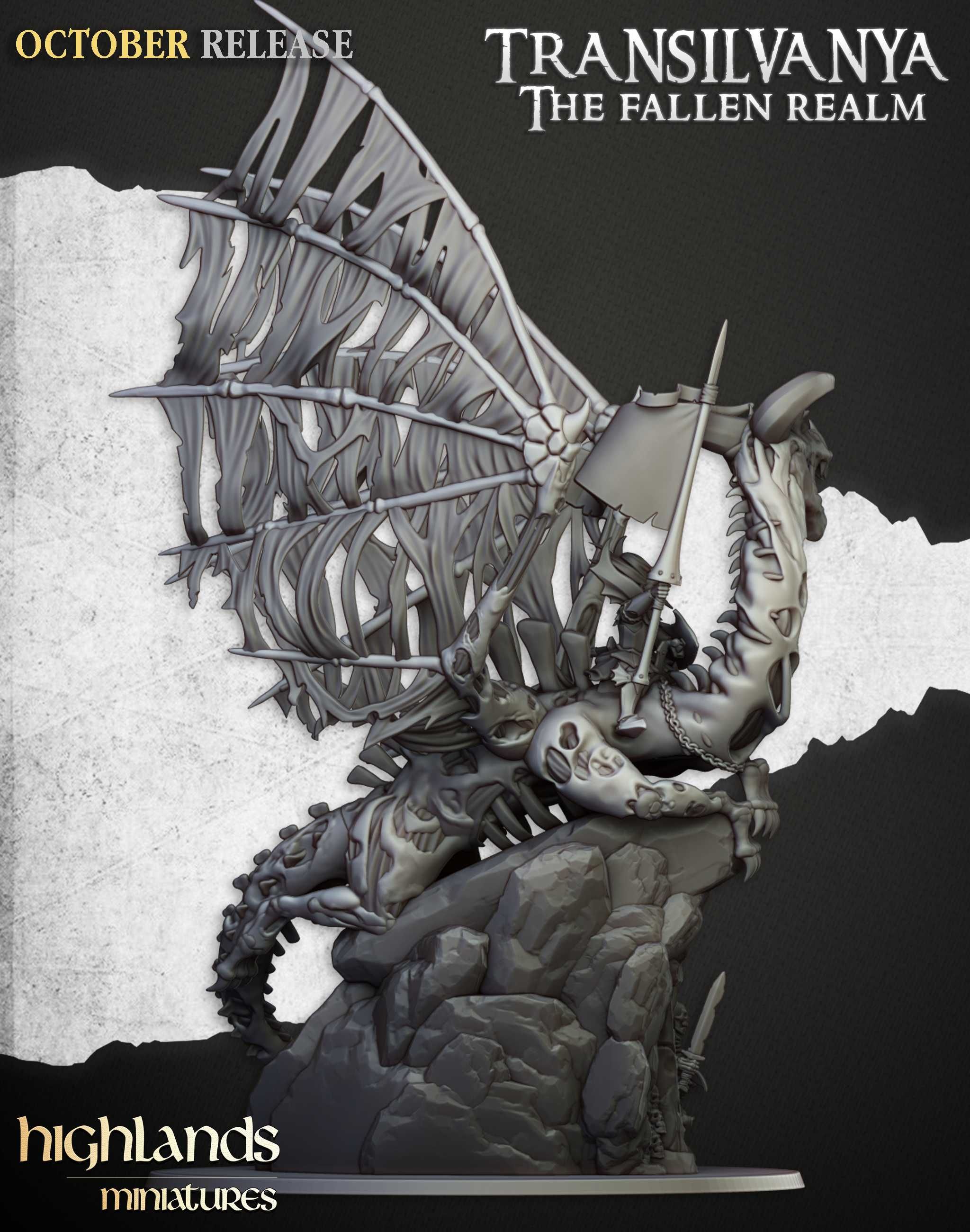 Vampire Lady on Zombie Dragon - ToW AoS WFB - Highlands x1