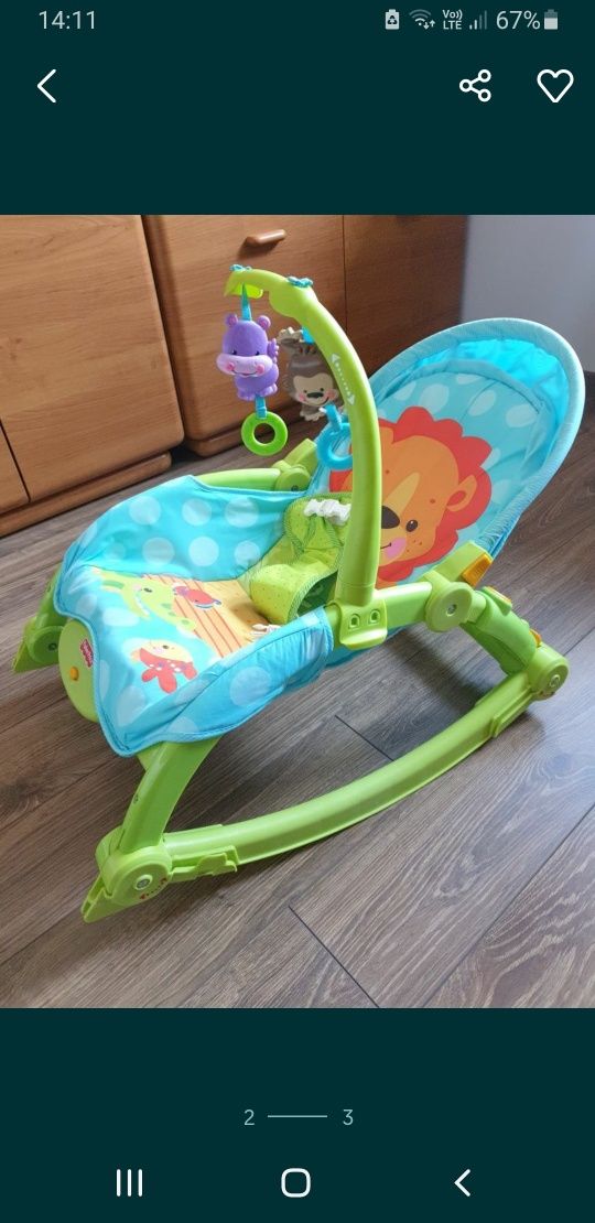 Wózek dla noworodków i niemowląt plus leżaczek Fisher Price gratis.