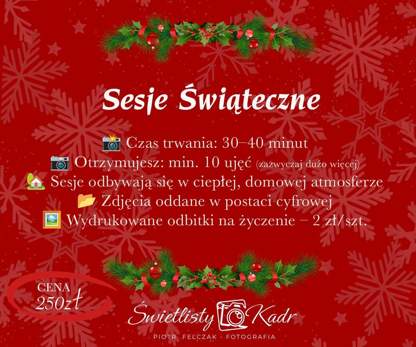 Sesje świąteczne 2025 Gąbin, Iłów, Słubice, Wyszogród