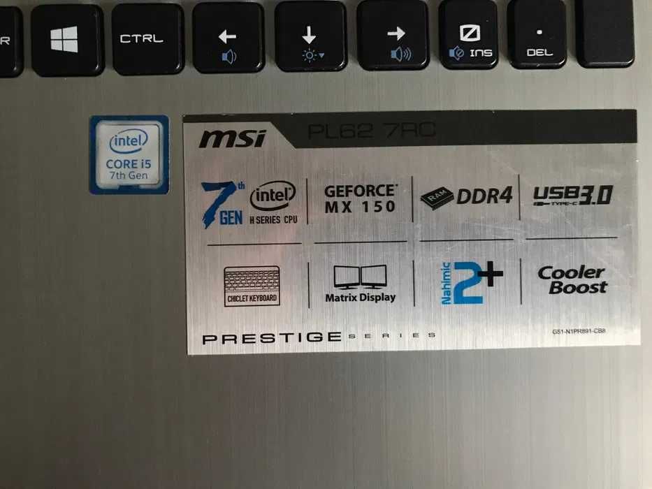 Laptop gameingowy MSI PL62 7RC