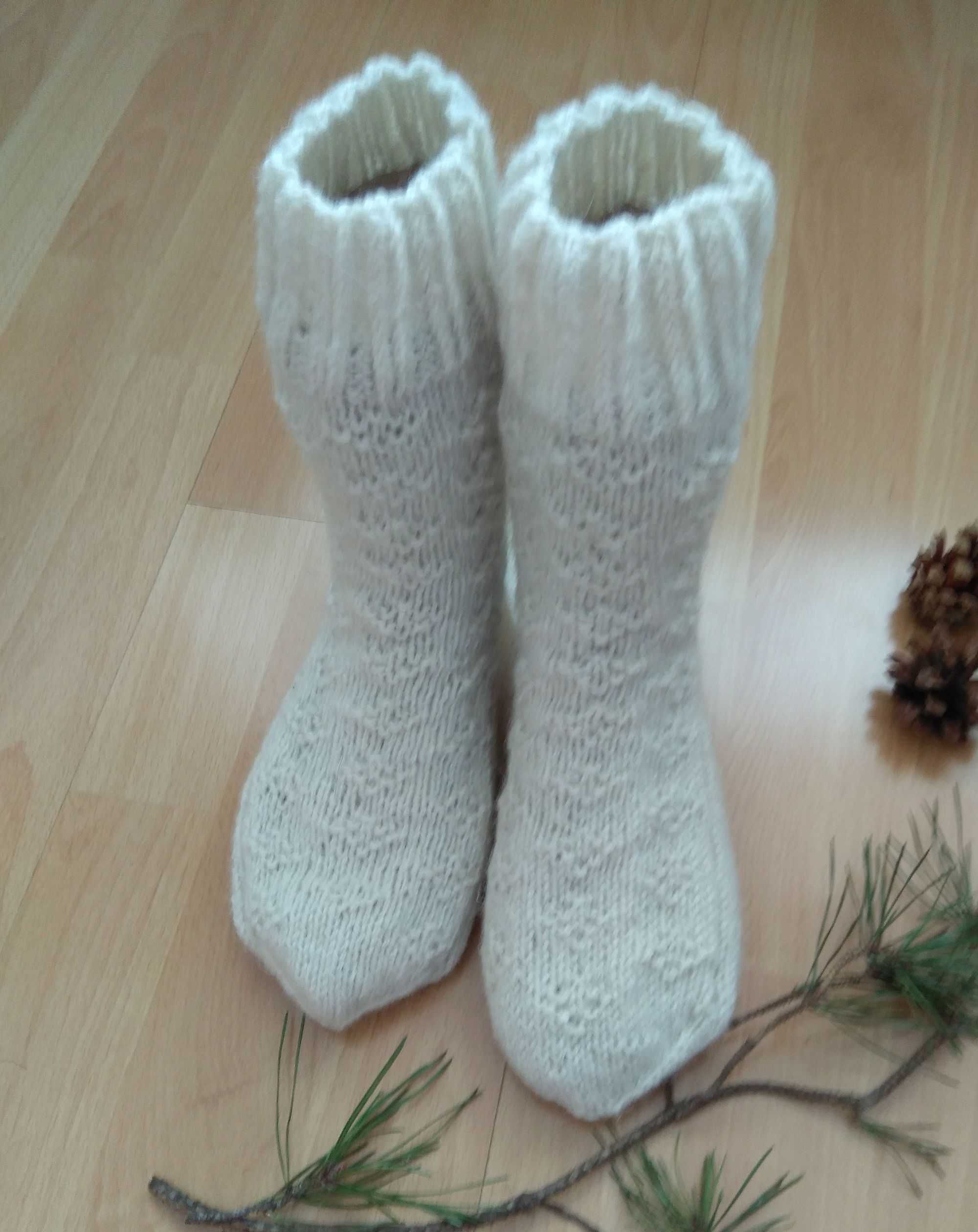 Шкарпетки із чистої вовни білої, 39-40 розмір