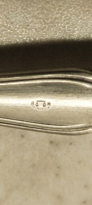 Stary duży posrebrzany widelec Alpacca WFWSiP Hefra Fraget