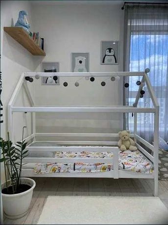 Дитяче ліжко будиночок в білому кольорі Софія нью.Кровать домик